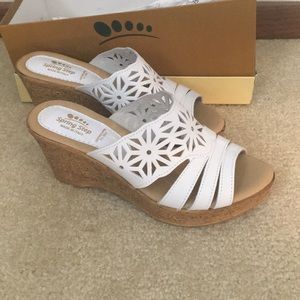 White wedge shoes, brand new, Spring Step brand